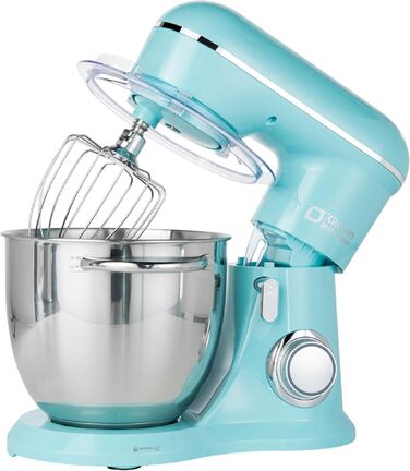 Кухонна машина Küchenmaster 6L, 1300W, з набором насадок (міксер, гак для тіста, вінчик), темно-зелений/синій