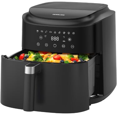 Аерофритюрниця XXL 9л Heißluftfritteuse 2350W з 9 програмами, LED дисплеєм, підтриманням тепла, металевим внутрішнім простором для сімейних страв