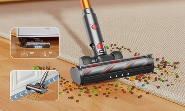 Вертикальний пилосос Laresar V7, жовтий/золотий