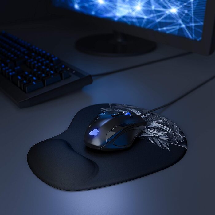Кисетковий Mousepad CSL Titanwolf для геймінгу з підкладкою для зап'ястя - чорний