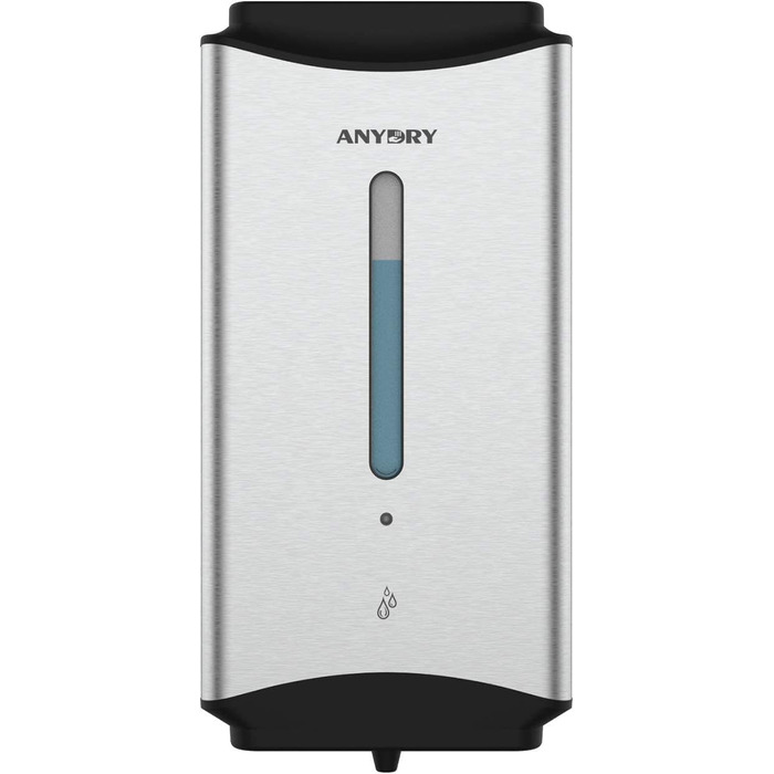 anydry AD1206 Commercial Wall Mount Automatic Liquid Soap Dispenser, Stainless Steel Finish, 1100ml Large Capacity (Brushed Stainless Steel)