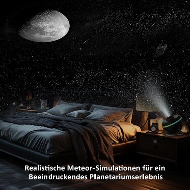 Star Projector, Planetarium Star Projector, Star Light Night Light Lamp with Light Strips, Meteor Galaxy Star Projector for Kids Adults Bedroom Christmas Gift