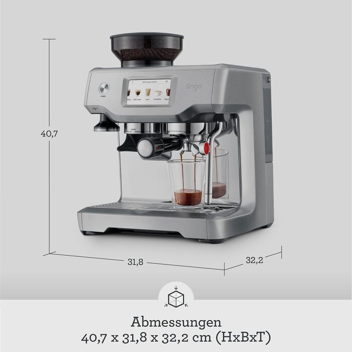 Sage - The Barista Touch - Coffee Machine with Automatic Milk Frother - Brushed Stainless Steel Manual Tamping Brushed Stainless Steel