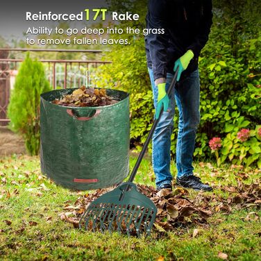 ORIENTOOLS Gardening Tools Set, Gardening Work Set with Garden Rake 160cm, Leaf Rake, Gloves, Garden Waste Bag, Gifts for Garden Lovers
