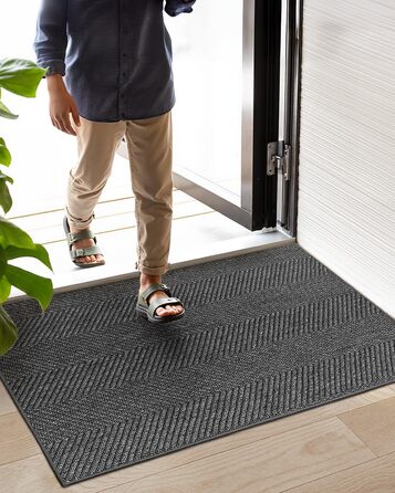 Килимок для дому COLOR&GEOMETRY 43x76 см, сірий, машинне прання, неслизький, для входу, вбираючий, для передпокою, коридору