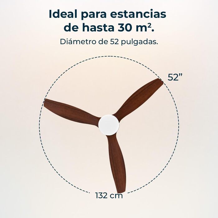 Стеляний вентилятор Cecotec Energysilence Aero 5600 Classic White з LED-підсвічуванням, 40W, діаметр 132 см, 6 швидкостей, пульт, літо/зима, чорний