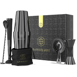 Набір бармена Boston Shaker Set BarDeluxe® 5 предметів: шейкер, аксесуари, рецепти, сумка. Нержавіюча сталь, 750 мл. Преміум подарунковий набір