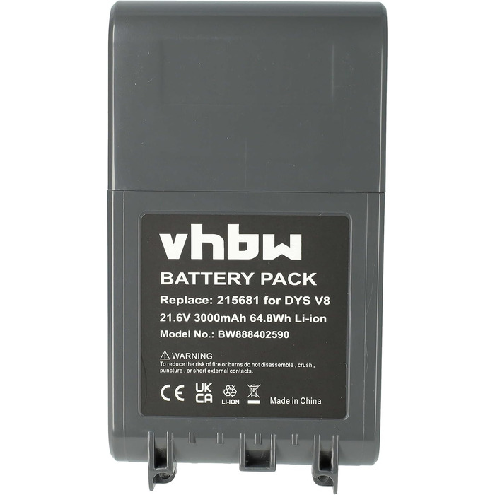 Акумулятор сумісний з пилососами Dyson SV10, V8, V8 Absolute, SV12, V8 Animal, V8 Absolute (3000 mAh, 21,6 V, Li-Ion)