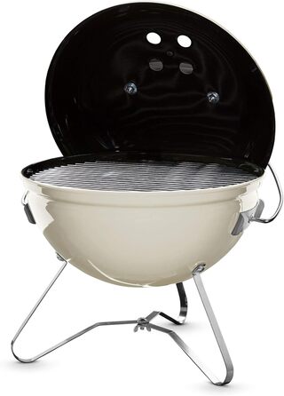 Портативний вугільний гриль Weber Smokey Joe Premium, 37 см, слонова кістка, з порцеляновою емаллю та ручкою для перенесення