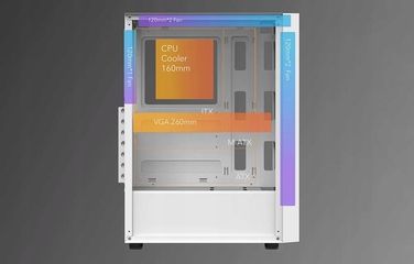 Корпус для комп'ютера Darkflash A290 Midi Tower ATX, білий, з бічним вікном