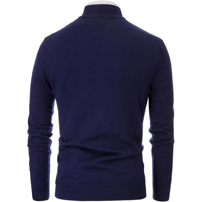 Кардиган чоловічий PJ PAUL JONES з рельєфним в'язанням, на блискавці та зі стійким коміром, зимова куртка для чоловіків (L, темно-синій)