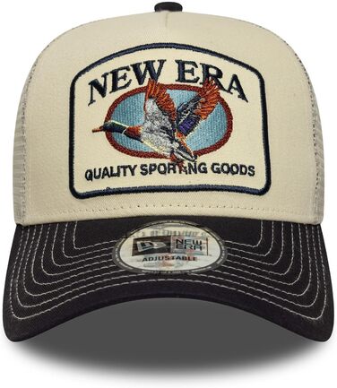 Кепка бейсболка New Era A-Frame Trucker Olive/White - регульована, з нашивкою, універсальний розмір
