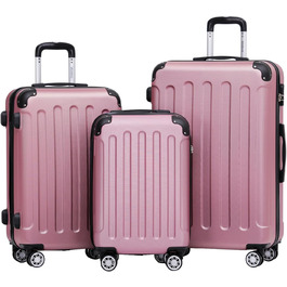 Набір валіз Beibye 2045 з трьох валіз на колесах, з жорстким корпусом, 20 кольорів (темно-зелений, принцесса-рожевий)