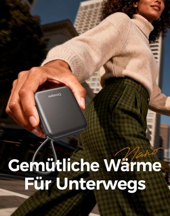 Електричні грілки для рук Ocoopa 2 шт. з акумулятором 4000mAh, USB, 3 режими нагріву, до 52°C, подарунок на Новий рік, для зими, катання на лижах, подорожей та активного відпочинку, UT5 Nano Wiesengeflüster (Ocoopa x Künstleredition), чорний