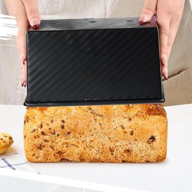 Форма для випічки хліба Toastbrot з кришкою, 2 шт, чорний/рожеве золото - для хліба, кексів, випічки