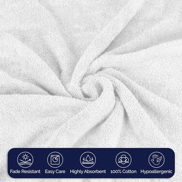 Набір рушників Elegant Comfort Premium з турецької бавовни, 6 предметів (2 рушники для обличчя, 2 для рук, 2 банні), гігроскопічні та м'які, білий/сірий