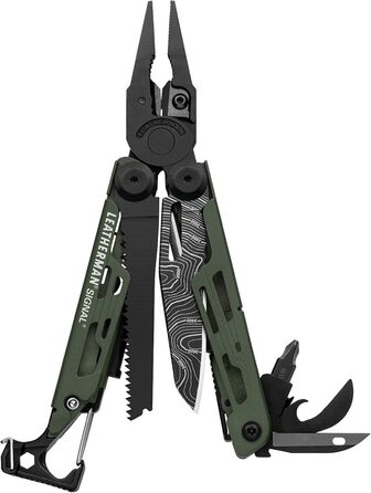 Leatherman Signal - Мультитул для кемпінгу та виживання (19 інструментів) - Зелений з чохлом з нейлону