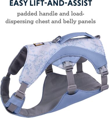 RUFFWEAR Swamp Cooler Dog Harness and Handle, Lightweight Running Gear Keeps Pets Cool in Hot Weather, Adjustable, Strong, and Cooling, 2 Leash Ports, (Large/XL, 81-107cm) (Heliotrope Purple, Medium)