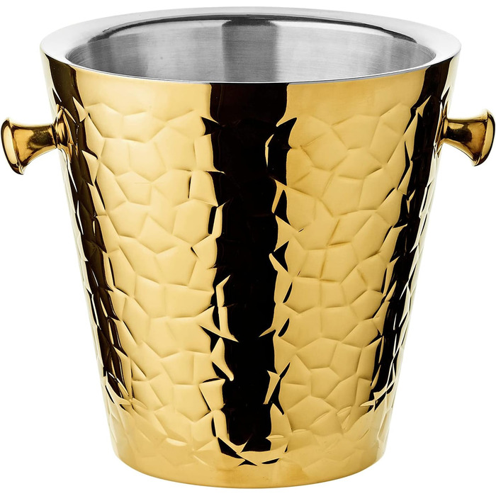 Охолоджувач для шампанського EDZARD Capri, золотий, для 1 пляшки, з підставкою, для вина, шампанського та льоду