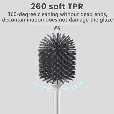 Силіконова щітка для унітазу Klobürste з підставкою, комплект для глибокого очищення, для ванної кімнати