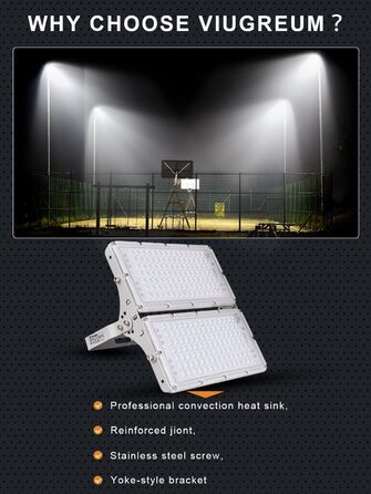 Ankishi LED Floodlight Outdoor, IP65 Waterproof, Super Bright 6500K Cool White Outdoor Light 30000LM Outdoor Floodlight Spotlight for Sports Field, Garage, Garden, Backyard (Cool White, 4 PACK 200W)