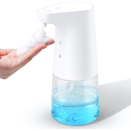 Automatic Foam Soap Dispenser: LAOPAO Soap Dispenser Set IPX5 Waterproof, USB-C Rechargeable with Sensor Infrared Motion Sensor for Kitchen & Bathroom White
