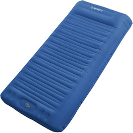 Origem Self-Inflating Camping Mat - Lightweight & Compact Sleeping Pad with Foot Pump for Hiking, Travel, Tent & Hammock (Blue)