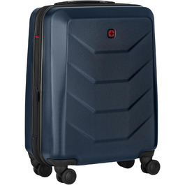 WENGER Pryo Hard Shell Suitcase with 4 Wheels, Trolley, Medium, 59 (67) L, Security Lock, for Men, Travel Vacation, 612537 (Blue, Carry-On)