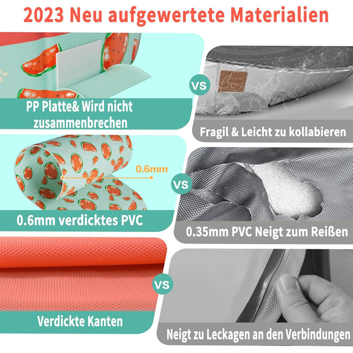 Басейн для собак Demigreat, 80/120/160 см, складаний, PVC, для великих та малих собак, (M: 120x30 см, кавун)