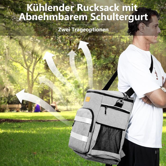 30L Cooler Bag Large Foldable - Cooler Bag for Food & Drinks, Picnic Bag, Insulated Thermal Bag, Cooler Bag Car for Beach/Picnic/Camping/BBQ