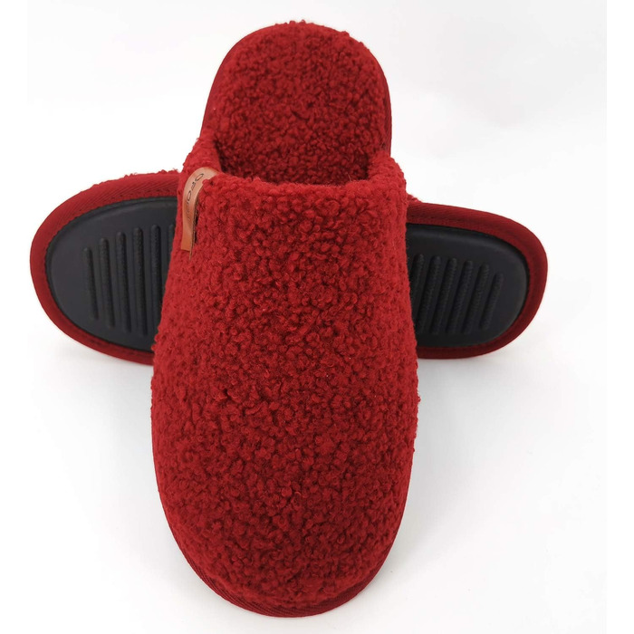 Жіночі теплі пухнасті домашні тапочки Oofot з пам'яттю піни, антиковзкі гумові підошви, 39/40 EU, Червоний