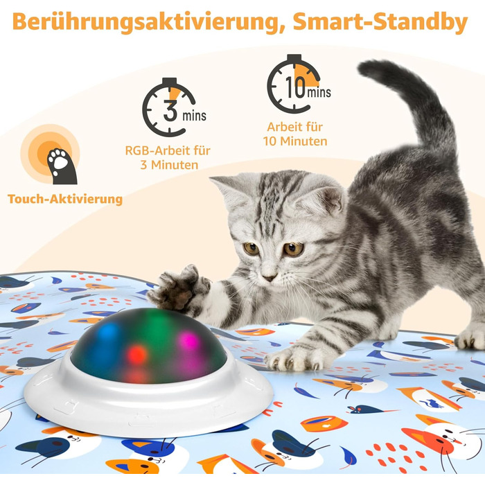 Interactive Cat Toy: 2-in-1 Hide-and-Seek Feathers Electric Cat Toy with Gong - Rechargeable Intelligence Toy for Active House Cats, Suitable for Cats of All Ages