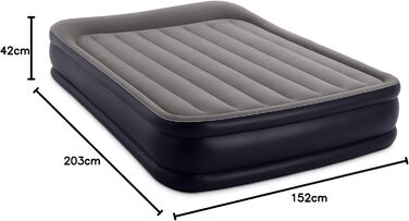 Надувний матрац Intex Deluxe Pillow Rest Queen з вбудованим електричним насосом 152x203x42 см