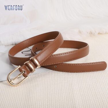 Жіночі шкіряні ремені WERFORU (2 шт.) - чорний+коричневий, 110 см, для штанів/джинсів