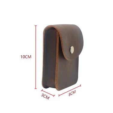 Boshiho Leather Card Holder Case - Genuine Leather Playing Card Case, Cigarette Case for Men, Gift (Dark Brown)