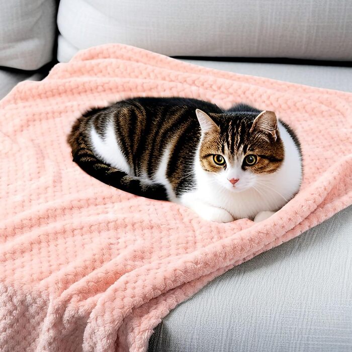 М'яка двостороння ковдра для собак та котів SLSON, 70x100 см (світло-жовтий та чорно-сірий)