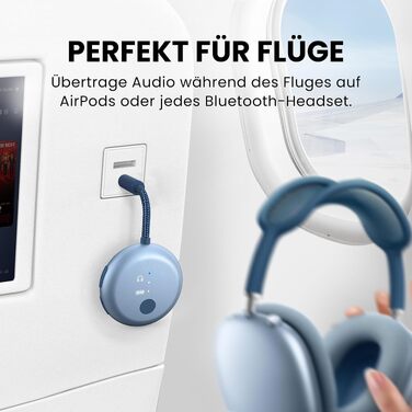 Bluetooth-адаптер для літака Avantree SoundJet R1, небесно-блакитний