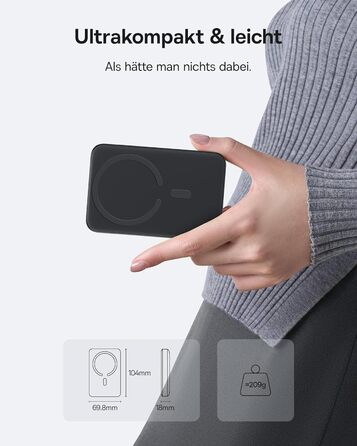 Power Bank Baseus Enerfill MagSafe 10000mAh 22.5W Чорний - Бездротова зарядка MagSafe для iPhone