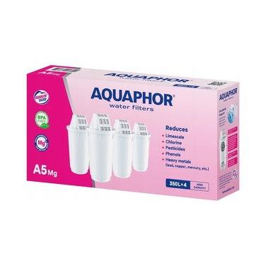 Смінні фільтрувальні картриджі для глека Aquaphor A5 Mg+, 4 шт.