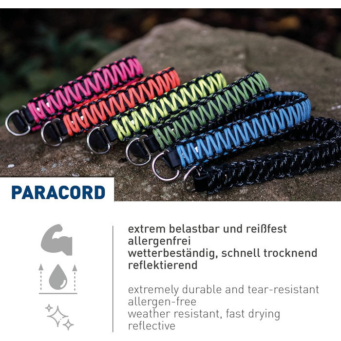 Нашийник для собак Sprenger з паракорду Nylon, 55 см, жовтий, з кліпсою з нержавіючої сталі, водовідштовхуючий, відбиваючий, міцний