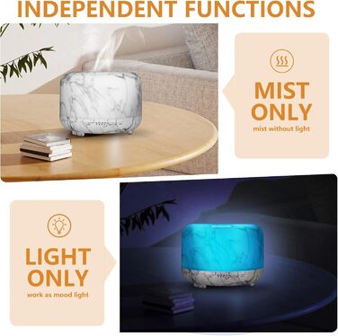 Аромадифузор Hianjoo 450мл з таймером, ультразвуковий, 7 кольорів LED, з пультом ДУ для спа/офісу/йоги - (дизайн 