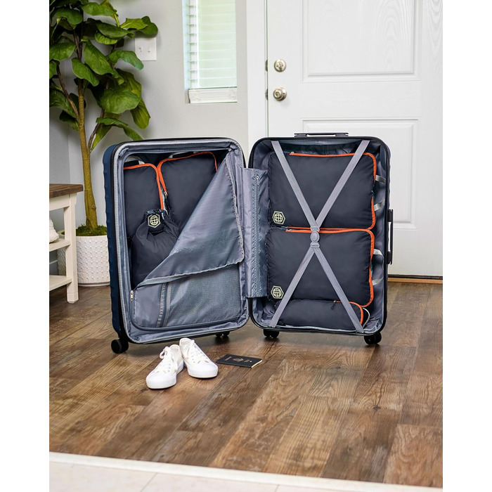 Набір органайзерів для подорожей Trippped Travel Gear, 7 шт., великі, компресійні, сірі/помаранчеві