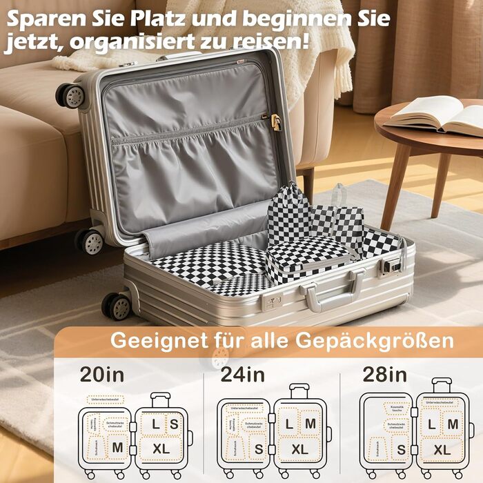 Набори для організації багажу VnioLife: 8 шт. Компресійні куби для подорожей, сумки-органайзери для валізи, рюкзака (Блакитний)