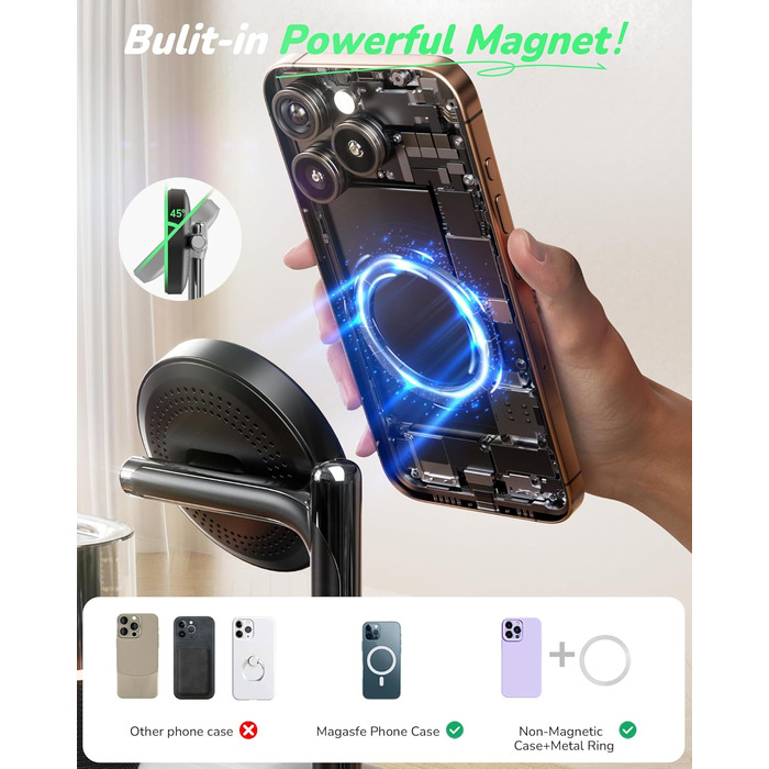 Багатофункціональний бездротовий зарядний пристрій 5 в 1 з годинником для Apple iPhone, Apple Watch, AirPods. Білий/Коричневий