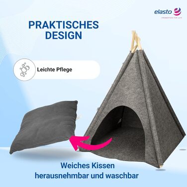 Кішка та собака: затишний намет-кімнатку з фетру (сірий/темно-сірий/світло-сірий) з подушкою, ідеальний подарунок для тварин