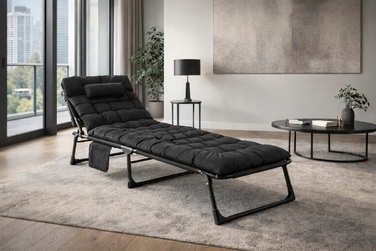 Лежанка металева, чорна, Mebel Elite