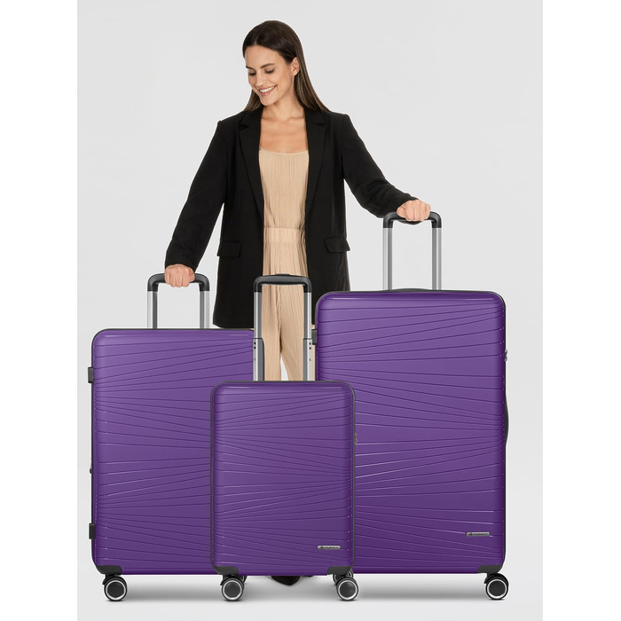 Набір валіз Franky Dallas 3.0 (3 шт.) | Тріумф, TSA-замок, 4 колеса, об'єм 36/60/92 л, фіолетовий