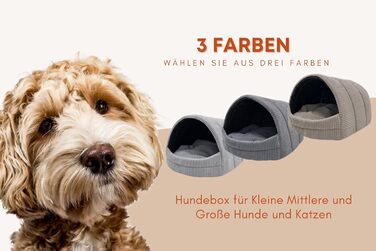 Будка для собак ODOLPLUSZ Hundehütte, сіра, Cord, розмір M - комфортна, зручна, для собак та котів