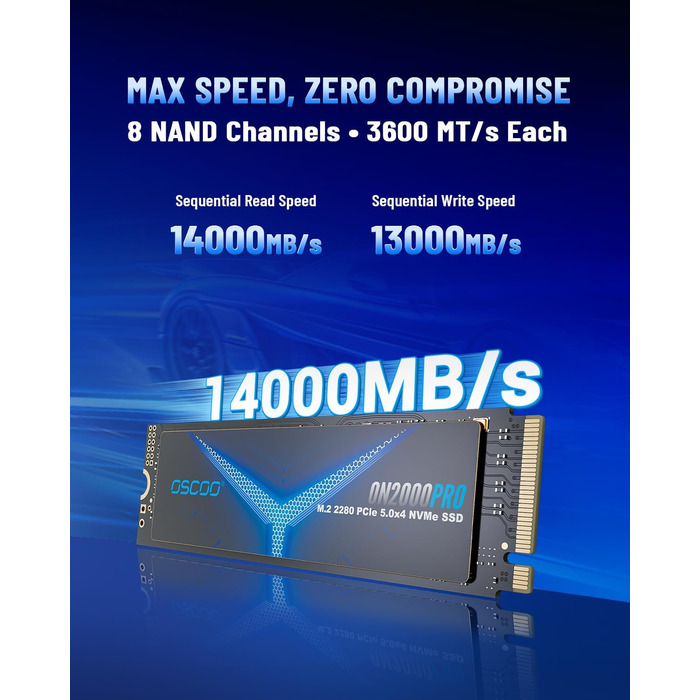 SSD NVMe 1TB PCIe Gen4x4/Gen5.0 2280 - до 14000 МБ/с (Чіткий NAND)