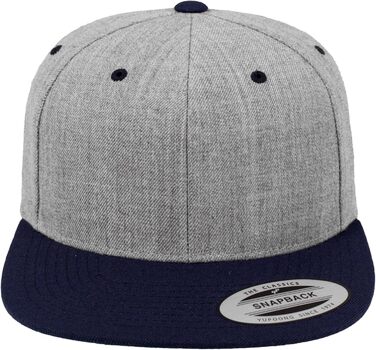 Кепка Flexfit Unisex Classic Snapback двоколірна, універсальний розмір (Heather/Navy)